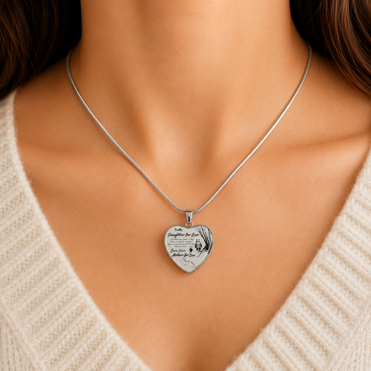 To My Daughter-in-Law Heart Necklace from Mother-in-Law – Keep Me in Your Heart Forever