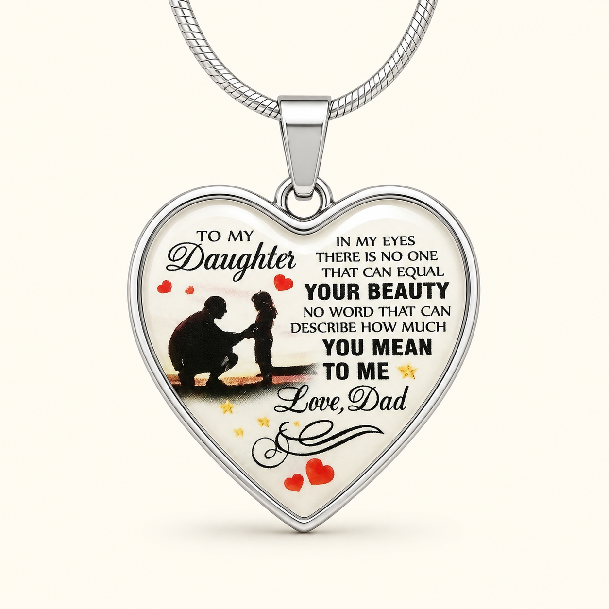 To My Daughter Necklace from Dad | Your Beauty Means the World to Me