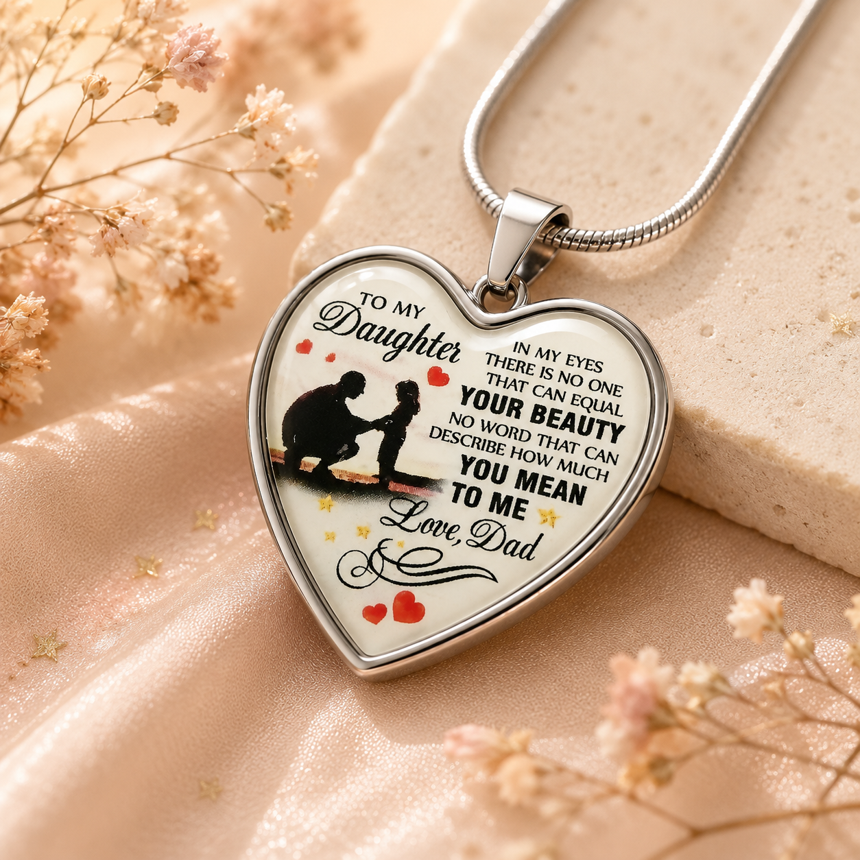 To My Daughter Necklace from Dad | Your Beauty Means the World to Me