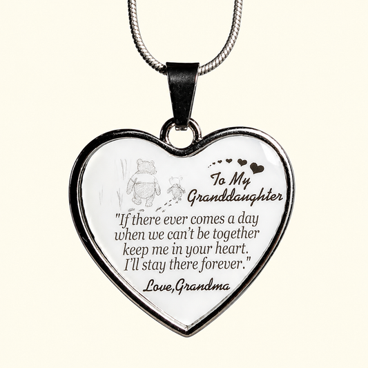 To My Granddaughter Necklace from Grandma – If There Ever Comes a Day Heart Pendant Gift